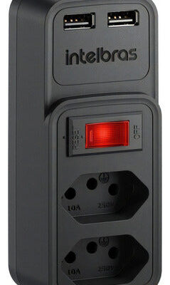 ADAPTADOR ELETRICO PRETO 2 TOMADAS 2 USB – EAC 202